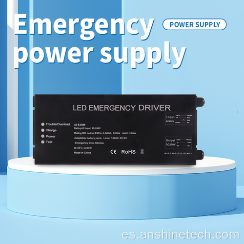 Controlador de emergencia de luz LED de 200W para iluminación.